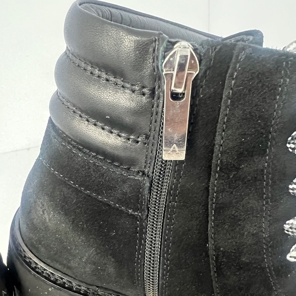NEW Aquatalia Mayra Weatherproof Suede Leather Lace-Up & Zip Boot US 7 Black - Picture 6 of 13
